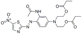 5-Nitro-2-[2-acetylamino-4-di(2-propionyloxyethyl)aminophenylazo]thiazole 结构式