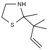 2-(1,1-Dimethylallyl)-2-methylthiazolidine 结构式