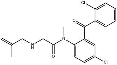 N-(4-Chloro-2-(2-chlorobenzoyl)phenyl)-N-methyl-2-((2-methyl-2-propeny l)amino)acetamide 结构式