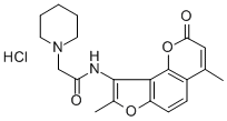 1-Piperidineacetamide, N-(4,8-dimethyl-2-oxo-2H-furo(2,3-h)-1-benzopyr an-9-yl)-, hydrochloride 结构式
