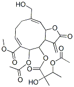 5-Acetoxy-4-(3-acetoxy-2-hydroxy-2-methyl-1-oxobutoxy)-2,3,3a,4,5,8,9,11a-octahydro-10-hydroxymethyl-3-methylene-2-oxocyclodeca[b]furan-6-carboxylic acid methyl ester 结构式