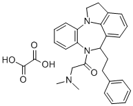 Benzo(b)pyrrolo(3,2,1-jk)(1,4)benzodiazepine, 1,2,6,7-tetrahydro-7-((d imethylamino)acetyl)-6-(2-phenylethyl)-, ethanedioate (1:1) 结构式