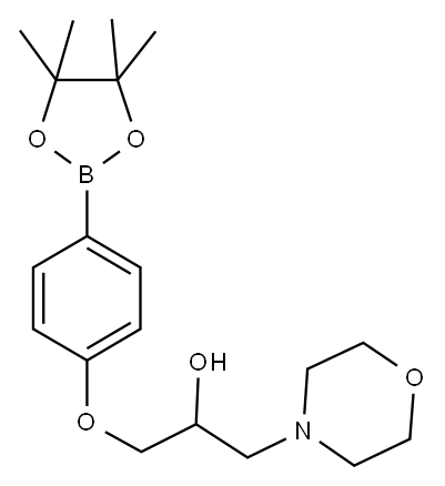 4-(2-羟基-3-(吗啉)丙氧基)苯基硼酸频哪醇酯 结构式