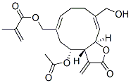 2-Methylpropenoic acid [[(3aR,4R,6Z,10E,11aR)-4-acetoxy-2,3,3a,4,5,8,9,11a-octahydro-10-hydroxymethyl-3-methylene-2-oxocyclodeca[b]furan-6-yl]methyl] ester 结构式