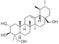 (2ALPHA,3BETA,4ALPHA)-URS-12-ENE-2,3,23,28-TETROL 结构式