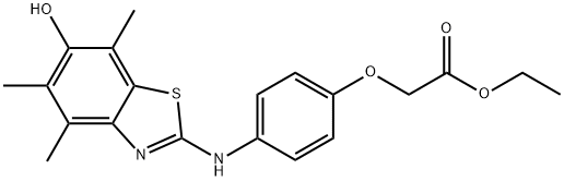 Acetic  acid,  [4-[(6-hydroxy-4,5,7-trimethyl-2-benzothiazolyl)amino]phenoxy]-,  ethyl  ester  (9CI) 结构式