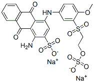 disodium 1-amino-9,10-dihydro-4-[[4-methoxy-3-[[2-(sulphonatooxy)ethyl]sulphonyl]phenyl]amino]-9,10-dioxoanthracene-2-sulphonate 结构式