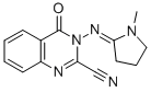 2-Quinazolinecarbonitrile, 3,4-dihydro-3-((1-methyl-2-pyrrolidinyliden e)amino)-4-oxo- 结构式