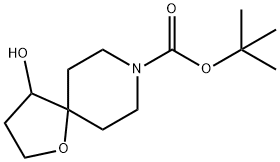 1-Oxa-8-azaspiro[4.5]decane-8-carboxylic acid, 4-hydroxy-, 1,1-diMethylethyl ester 结构式