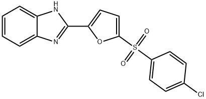1H-Benzimidazole, 2-(5-((4-chlorophenyl)sulfonyl)-2-furanyl)- 结构式