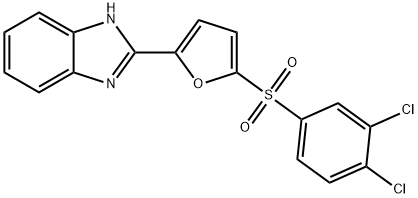 1H-Benzimidazole, 2-(5-((3,4-dichlorophenyl)sulfonyl)-2-furanyl)- 结构式