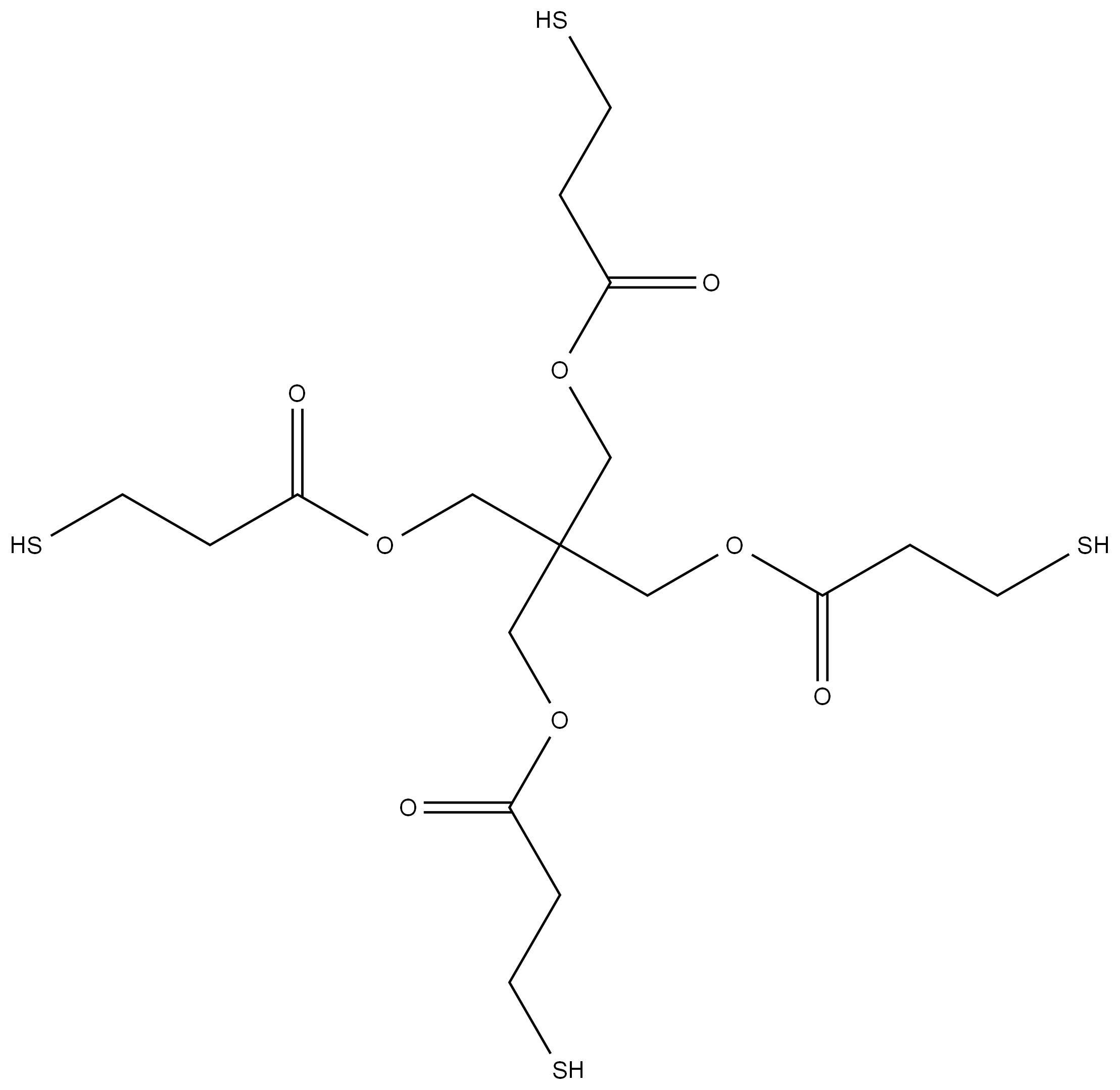 四(3-巯基丙酸)季戊四醇酯 结构式