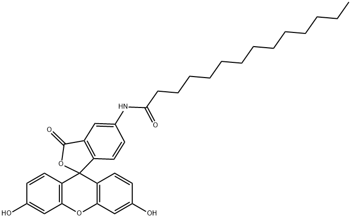 5-(十四酰氨基)荧光素 结构式