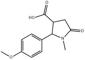 2-(4-甲氧苯基)-1-甲基-5-氧代吡咯烷-3-羧酸 结构式