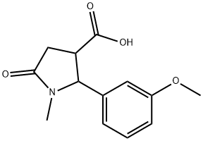 5-氧代-2-(3-甲氧苯基)-1-甲基-吡咯烷-3-羧酸 结构式