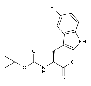 N-叔丁氧羰基-5-溴-L-色氨酸 结构式