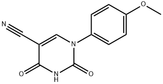 1-(4-甲氧基苯基)-2,4-二氧-1,2,3,4-四氢-5-嘧啶甲腈 结构式