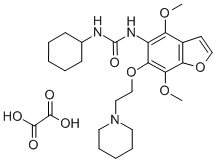 Urea, 1-(4,7-dimethoxy-6-(2-piperidinoethoxy)-5-benzofuranyl)-3-cycloh exyl-, oxalate 结构式