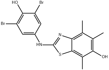 6-Benzothiazolol,  2-[(3,5-dibromo-4-hydroxyphenyl)amino]-4,5,7-trimethyl- 结构式