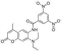 N-(7-diethylamino-4-methyl-2-oxo-chromen-6-yl)-3,5-dinitro-benzamide 结构式