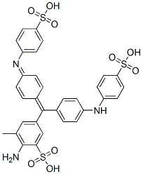 2-amino-3-methyl-5-[[4-[(4-sulfophenyl)amino]phenyl]-[4-(4-sulfophenyl )imino-1-cyclohexa-2,5-dienylidene]methyl]benzenesulfonic acid 结构式