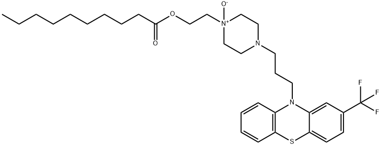 2-[1-oxido-4-[3-[2-(trifluoromethyl)phenothiazin-10-yl]propyl]-2,3,5,6 -tetrahydropyrazin-1-yl]ethyl decanoate 结构式