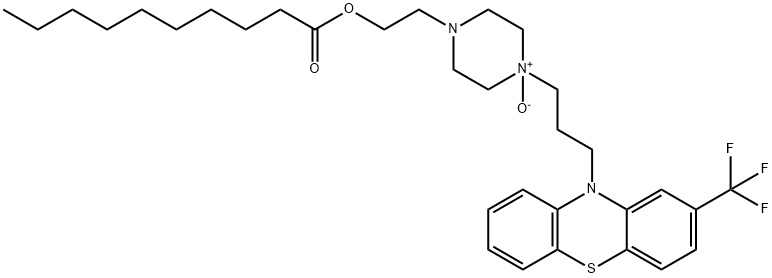 2-[4-oxido-4-[3-[2-(trifluoromethyl)phenothiazin-10-yl]propyl]-2,3,5,6 -tetrahydropyrazin-1-yl]ethyl decanoate 结构式