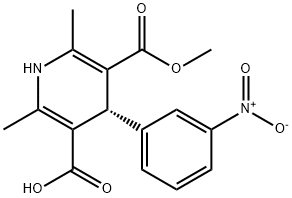 (4R)-1,4-二氢-2,6-二甲基-4-(3-硝基苯基L)-3,5-吡啶二羧酸-3-甲酯 结构式