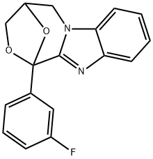 4,5-Dihydro-1-(3-fluorophenyl)-1,4-epoxy-1H,3H-(1,4)oxazepino(4,3-a)be nzimidazole 结构式