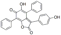 3-(4-Hydroxyphenyl)-4,7-diphenyl-5-hydroxybenzofuran-2,6-dione 结构式