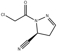 1H-Pyrazole-5-carbonitrile, 1-(chloroacetyl)-4,5-dihydro-, (5S)- (9CI) 结构式