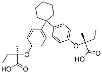 Butanoic acid, 2,2'-[cyclohexylidenebis(4,1-phenyleneoxy)]bis[2-methyl-, (R*,R*)-(+-)- 结构式