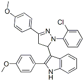 3-[2-(2-chlorophenyl)-5-(4-methoxyphenyl)-3,4-dihydropyrazol-3-yl]-2-( 4-methoxyphenyl)-1H-indole 结构式