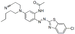 N-[2-[(6-chlorobenzothiazol-2-yl)azo]-5-[(2-cyanoethyl)pentylamino]phenyl]acetamide 结构式