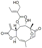 (E)-2-Hydroxymethyl-2-butenoic acid [(3aS,4S,5S,6R,10Z,11aR)-2,3,3a,4,5,6,7,11a-octahydro-5-hydroxy-6,10-dimethyl-3-methylene-2,7-dioxo-6,9-epoxycyclodeca[b]furan-4-yl] ester 结构式