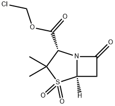 chloromethyl (2S-cis)-3,3-dimethyl-7-oxo-4-thia-1-azabicyclo[3.2.0]heptane-2-carboxylate 4,4-dioxide 结构式