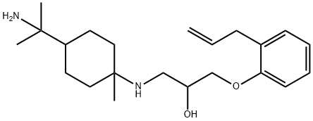 1-(2-allylphenoxy)-3-((8-amino-4-menthane-1-yl)amino)-2-propanol 结构式