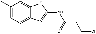 3-氯-N-(6-甲基-1,3-苯并噻唑-2-基)丙酰胺 结构式