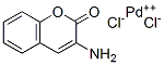 3-aminochromen-2-one, palladium(+2) cation, dichloride 结构式