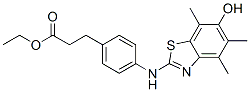 Benzenepropanoic  acid,  4-[(6-hydroxy-4,5,7-trimethyl-2-benzothiazolyl)amino]-,  ethyl  ester 结构式