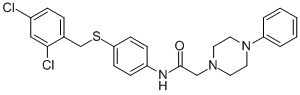 N-(4-[(2,4-DICHLOROBENZYL)SULFANYL]PHENYL)-2-(4-PHENYLPIPERAZINO)ACETAMIDE 结构式