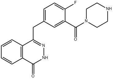 1-[5-[(3,4-二氢-4-氧代-1-酞嗪基)甲基]-2-氟苯甲酰基]哌嗪 结构式