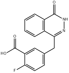 5-[(3,4-二氢-4-氧代-1-酞嗪基)甲基]-2-氟苯甲酸 结构式