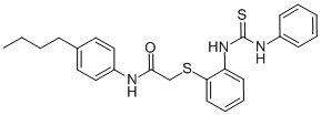 N-(4-丁基苯基)-2-((2-(3-苯基硫脲基)苯基)硫代)乙酰胺 结构式