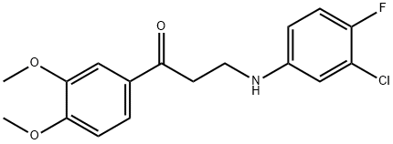 3-(3-CHLORO-4-FLUOROANILINO)-1-(3,4-DIMETHOXYPHENYL)-1-PROPANONE 结构式