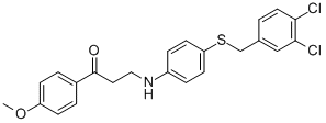 3-(4-[(3,4-DICHLOROBENZYL)SULFANYL]ANILINO)-1-(4-METHOXYPHENYL)-1-PROPANONE 结构式