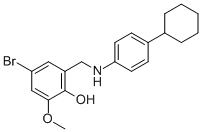 4-BROMO-2-[(4-CYCLOHEXYLANILINO)METHYL]-6-METHOXYBENZENOL 结构式