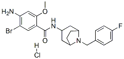 4-amino-5-bromo-N-[8-[(4-fluorophenyl)methyl]-8-azabicyclo[3.2.1]oct-3 -yl]-2-methoxy-benzamide hydrochloride 结构式
