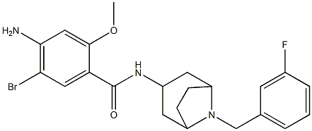 4-amino-5-bromo-N-[8-[(3-fluorophenyl)methyl]-8-azabicyclo[3.2.1]oct-3 -yl]-2-methoxy-benzamide 结构式