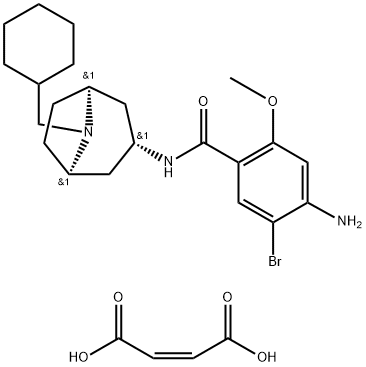 4-amino-5-bromo-N-[8-(cyclohexylmethyl)-8-azabicyclo[3.2.1]oct-3-yl]-2 -methoxy-benzamide, but-2-enedioic acid 结构式